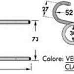 DENTE/MOLLA H=168 - L=73 - Filo ø5,5 - Punte PIEGATE