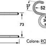 DENTE/MOLLA H=168 - L=73 - Filo ø5,5 - Punte PIEGATE