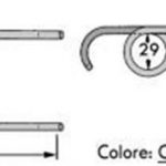 DENTE/MOLLA H=215 - L= 77 - Filo ø6 - Punte PIEGATE