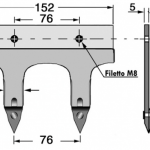 Dente Doppio Smontabile Fori Fil. M8x1