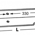 GUIDA PISTONE ANGOLARE Inferiore 75 x 85 x 7 - L=1280 (4+4 Fori)