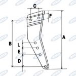 Gambo per corpo aratro compatibile  Nardi 5C scalpello interno Dx - AMA