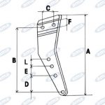 Gambo per corpo aratro compatibile  Nardi 00 BT scalpello interno Dx - AMA