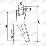 Gambo per corpo aratro compatibile  Nardi 00 BTF scalpello interno Dx - AMA