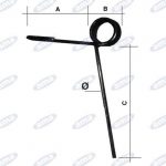 Dente erpicetto anteriore L=260 Ø10 mm