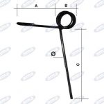 Dente erpicetto posteriore L=220 Ø8 mm