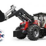 Modellino trattore Massey Ferguson 7600 in scala 1:16 con benna