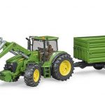 Modellino trattore John Deere 7930  con benna e rimorchio