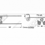 DENTE-MOLLA H=227 - L=80 - Filo ø6 - Punte PIEGATE