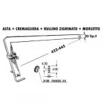 Leva curva Asta+Cremagliera+Rullo+Morsetto - SGORBATI