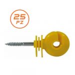 Isolatore giallo ad anello con vite per legno  Ø 6mm - KIT 25 PEZZI